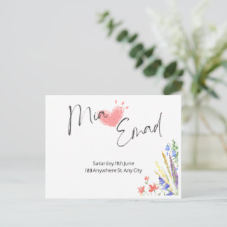 Create my wedding invitation postcard