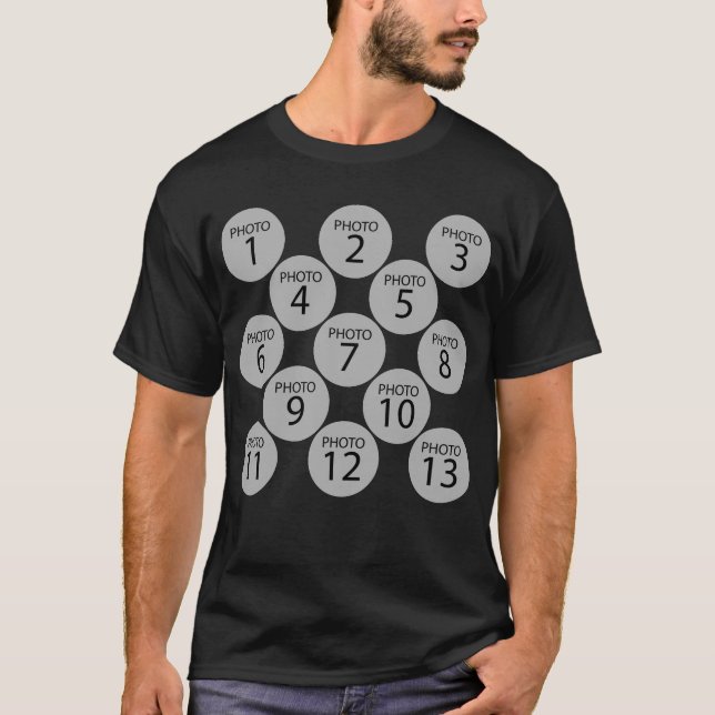 Create Original template 13 ROUND PHOTO COLLAGE T-Shirt (Front)