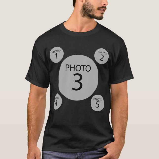 Create Original template 5 ROUND PHOTO COLLAGE T-Shirt (Front)