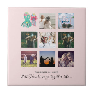 Create Own BFF Photo Collage gifts - Jellyfish Oct Ceramic Tile