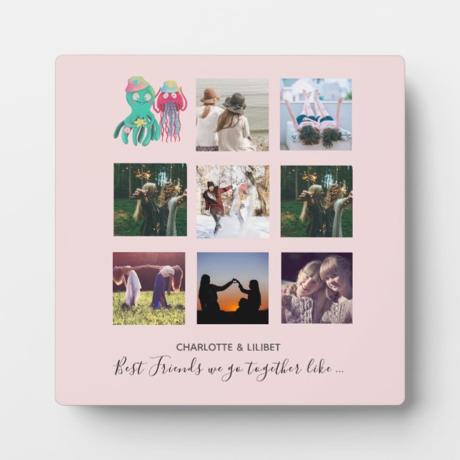 Create Own BFF Photo Collage gifts - Jellyfish Oct Plaque (Front)