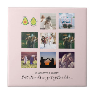 Create Own BFF Photo Collage gifts - Vegan Avocado Ceramic Tile