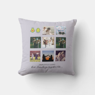 Create Own BFF Photo Collage gifts - Vegan Avocado Cushion