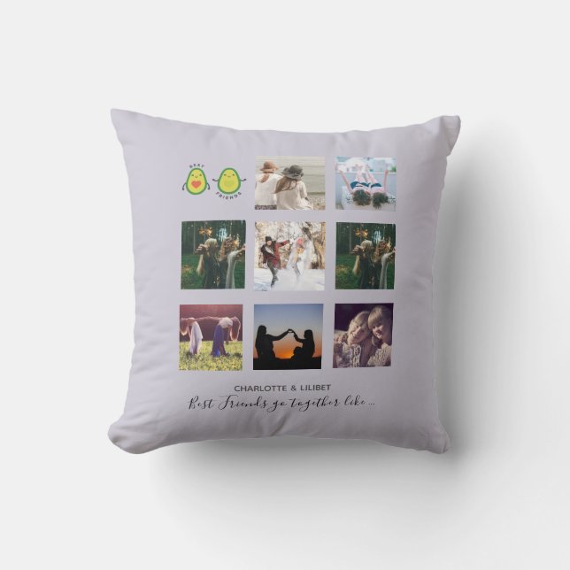 Create Own BFF Photo Collage gifts - Vegan Avocado Cushion (Front)