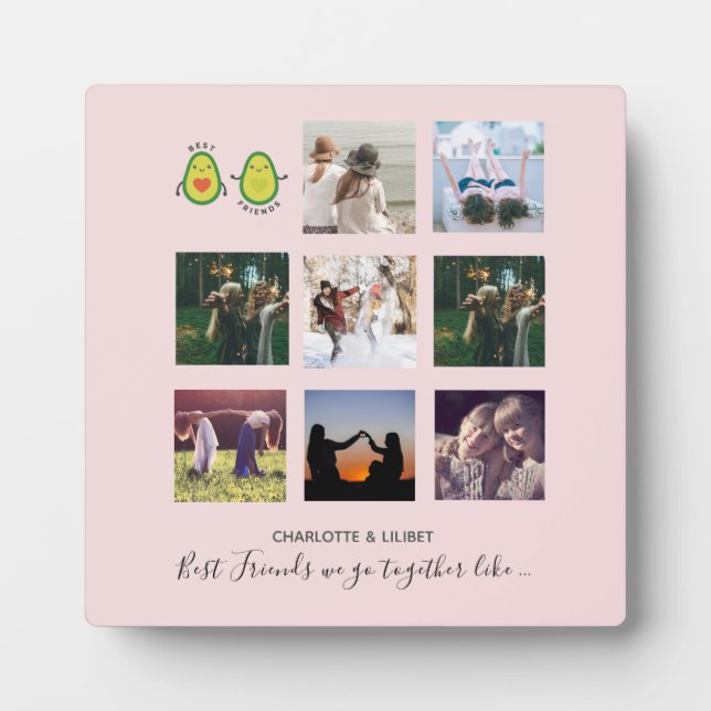 Create Own BFF Photo Collage gifts - Vegan Avocado Plaque (Front)