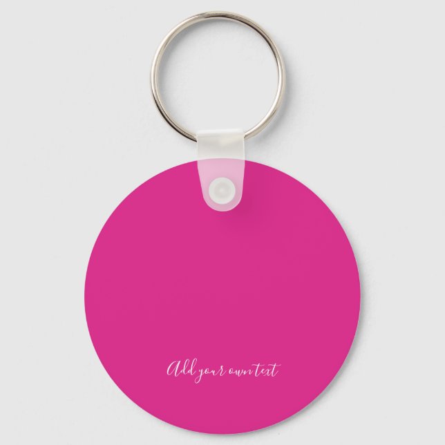 Create Own CERISE PINK Custom Text Personalised Key Ring (Front)