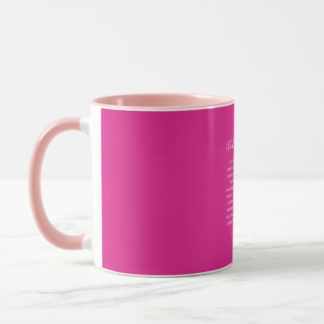 Create Own CERISE PINK Custom Text Personalised Mug (Left)