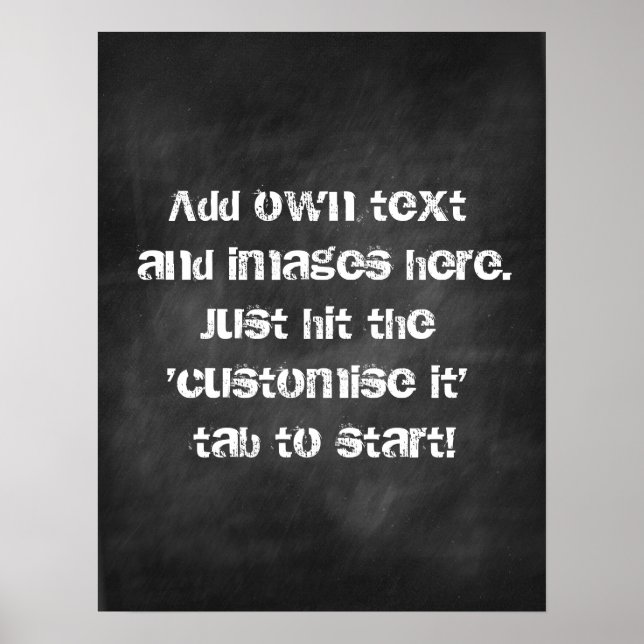 Create own Chalkboard poster - add text and images (Front)