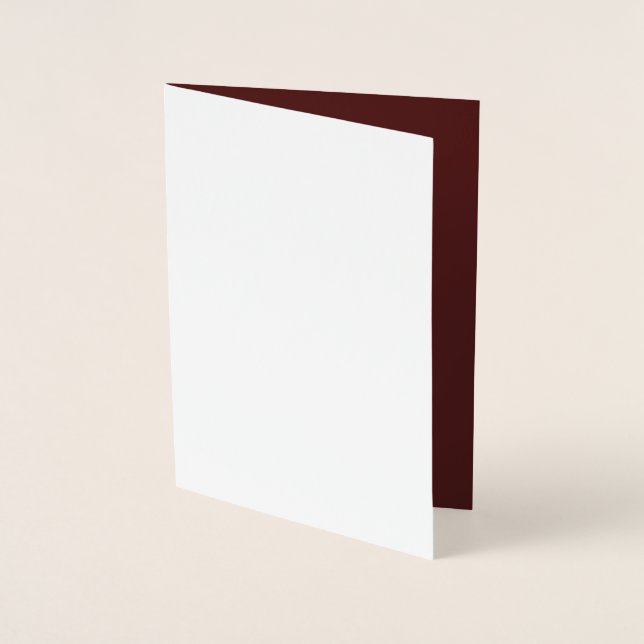 Create Own Elegant Burgundy  Foil Card (Front)