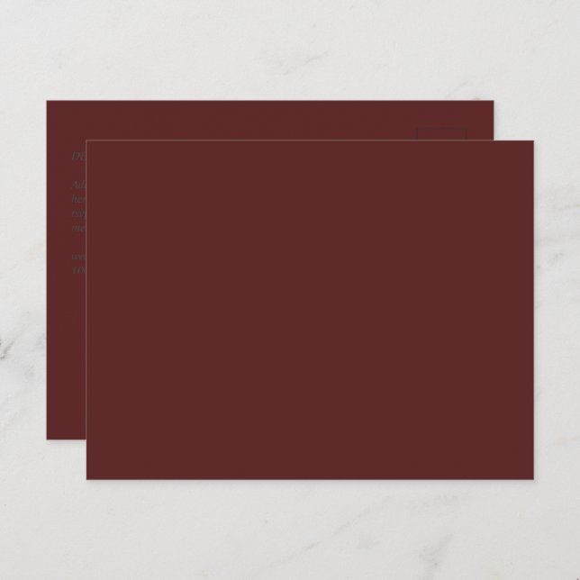 Create Own Elegant Burgundy  Postcard (Front/Back)