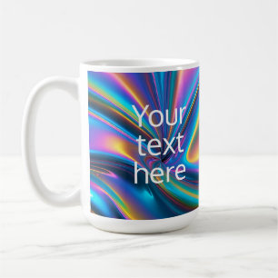 create own image text luminous hologram coffee mug