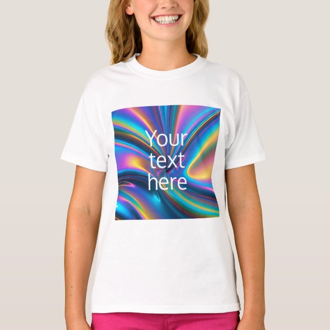 create own image text luminous hologram graphic T-Shirt (Front)