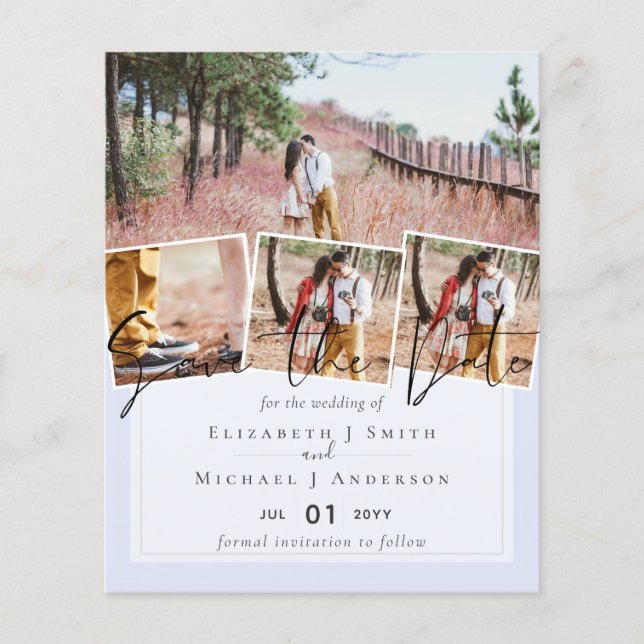 Create Own Modern Save the Date Wedding Cards (Front)