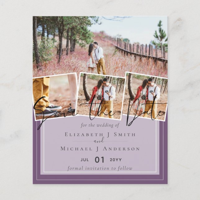 Create Own Modern Save the Date Wedding Cards (Front)