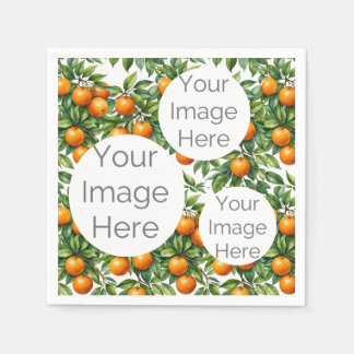 create own paper photo text template oranges napkin