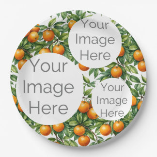 create own paper photo text template oranges plate