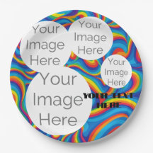 create own paper photo text template rainbow