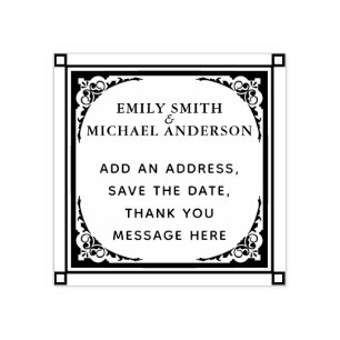Create Own STAMP Custom Text Ornate Border square