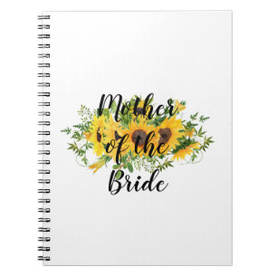 Create Own Sunflower Bridal Party Gifts ADD TEXT Notebook