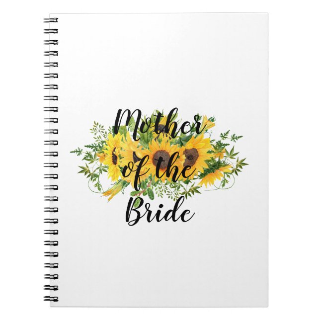 Create Own Sunflower Bridal Party Gifts ADD TEXT Notebook (Front)