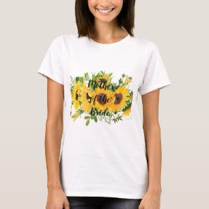 Create Own Sunflower Bridal Party Gifts ADD TEXT T-Shirt