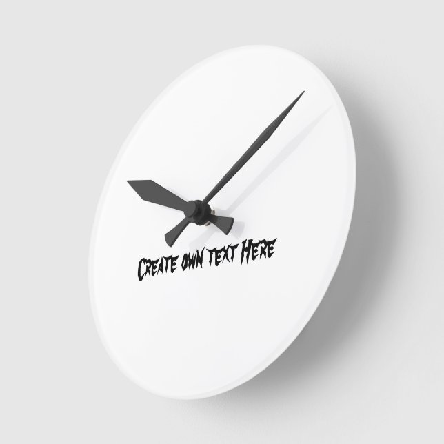 Create own text here Black colour Timepiece  Round Clock (Angle)