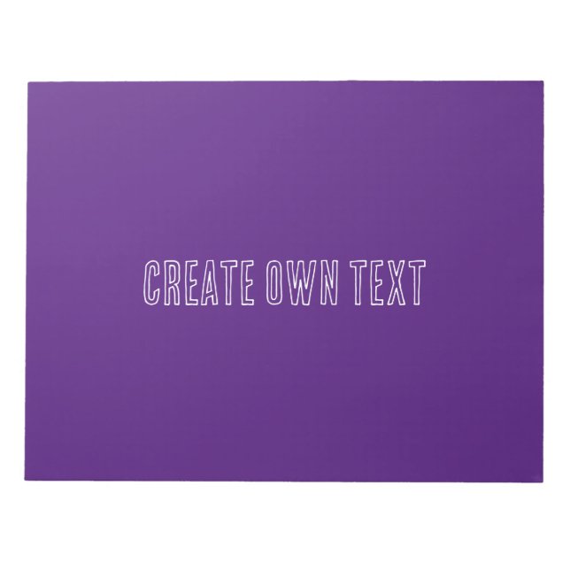 Create own text Royal Purple Background Student  Notepad (Front)