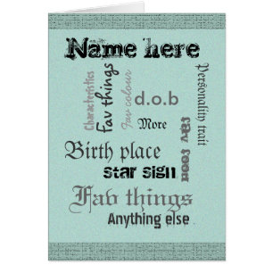 Create own word cloud card with template - vintage