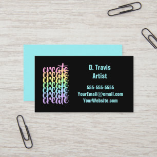 Create Pastel Rainbow Business Cards