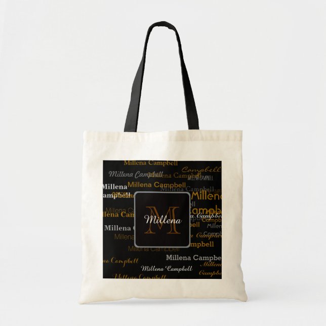 create/personalise your own monogrammed tote bag (Front)