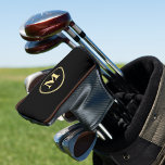 Create Personalised Black Gold Monogrammed Putter Golf Head Cover<br><div class="desc">Custom, personalised, modern faux gold monogram monogrammed on black background, cushioned and cosy, custom golf club head putter cover, featuring magnetic closure that makes taking it on / off a cinch. Simply type in your initials / monogram, to customise. Also you may choose from 15 different piping colours. Make a...</div>