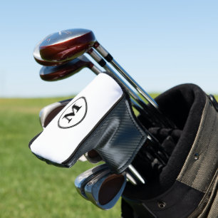 Create Personalised Black White Monogrammed Putter Golf Head Cover