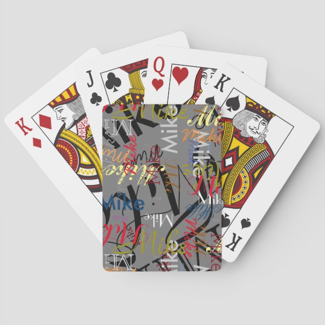 Create Personalised Colour Name Grey Playing Cards (Back)