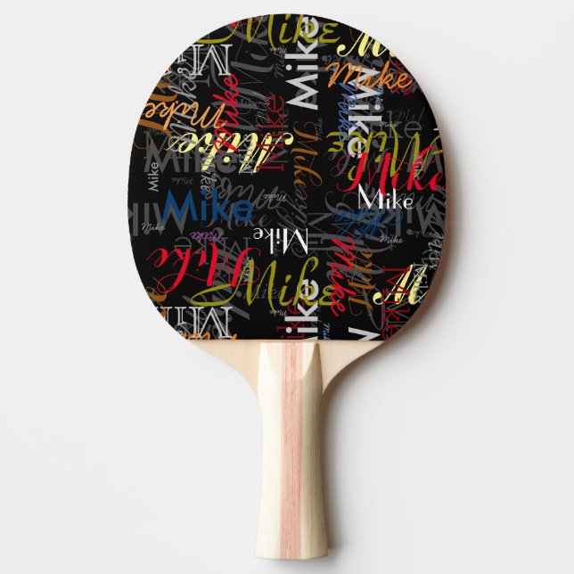 Create Personalised Colour Name Typography   Ping Pong Paddle (Front)