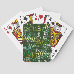Create Personalised Colour Names allover Green Playing Cards