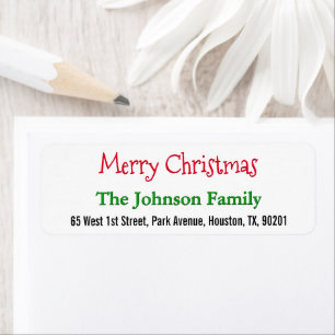 Create Personalised Merry Christmas Return Address Return Address Label