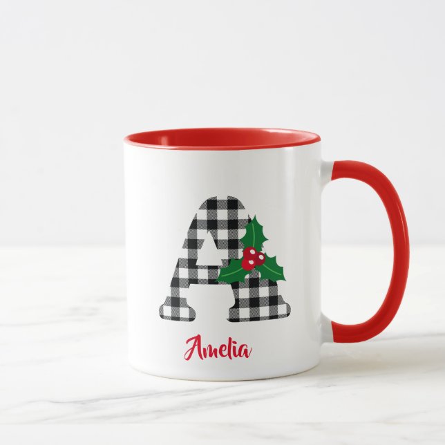 Create Personalised Name Initial A Christmas Mug (Right)