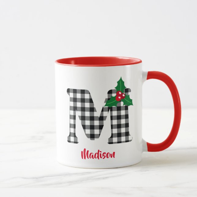 Create Personalised Name Initial M Christmas Mug (Right)