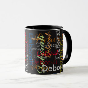 create personalised Name typography black Mug