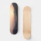 Create Personalised Photo Gold Monogram Name Maple Skateboard (Front)