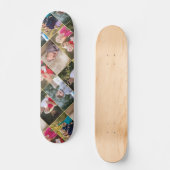 Create Personalized 5 Photo Collage Gold Monogram Skateboard (Front)