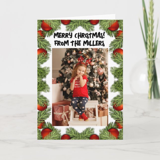 CREATE PHOTO CHRISTMAS CARD PINE FRAME (Front)