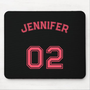 Create Pink Player Name Jersey Number Long Sleeve Mouse Pad