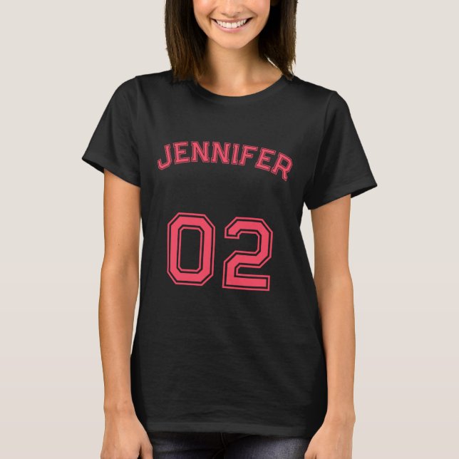 Create Pink Player Name Jersey Number Long Sleeve  T-Shirt (Front)