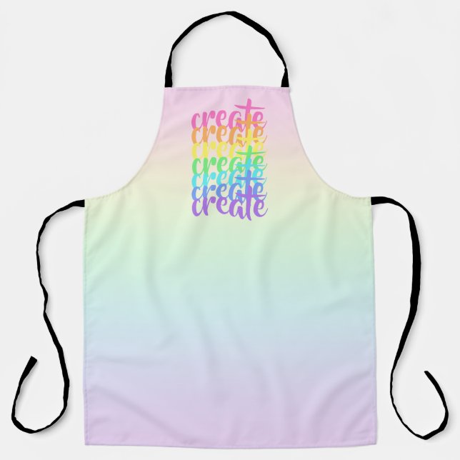 "Create" Rainbow Apron (Front)