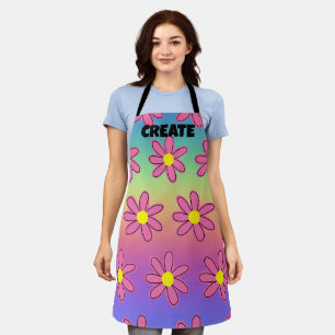 CREATE Rainbow Flowers Apron