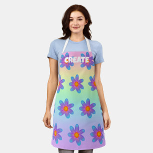CREATE Rainbow Flowers Apron