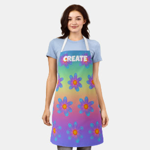 CREATE Rainbow Flowers Apron