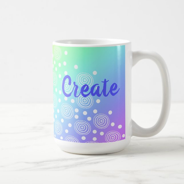 "Create" Rainbow Gradient Coffee Mug (Right)