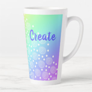 "Create" Rainbow Gradient Latte Mug